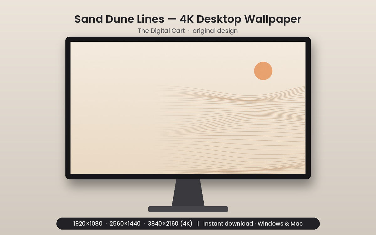 Sand Dune Lines — Desktop Wallpaper (4K) — artwork preview
