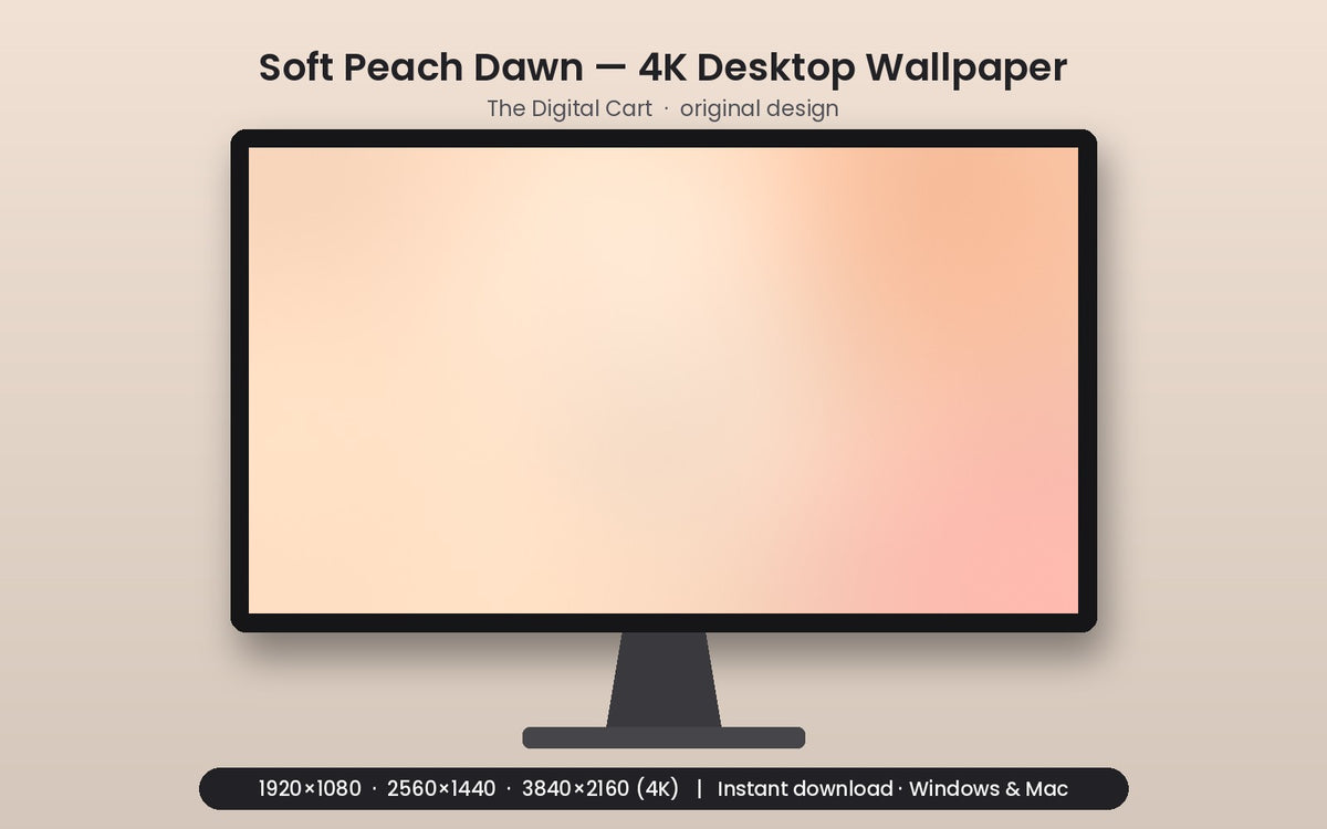 Soft Peach Dawn — Desktop Wallpaper (4K) — artwork preview