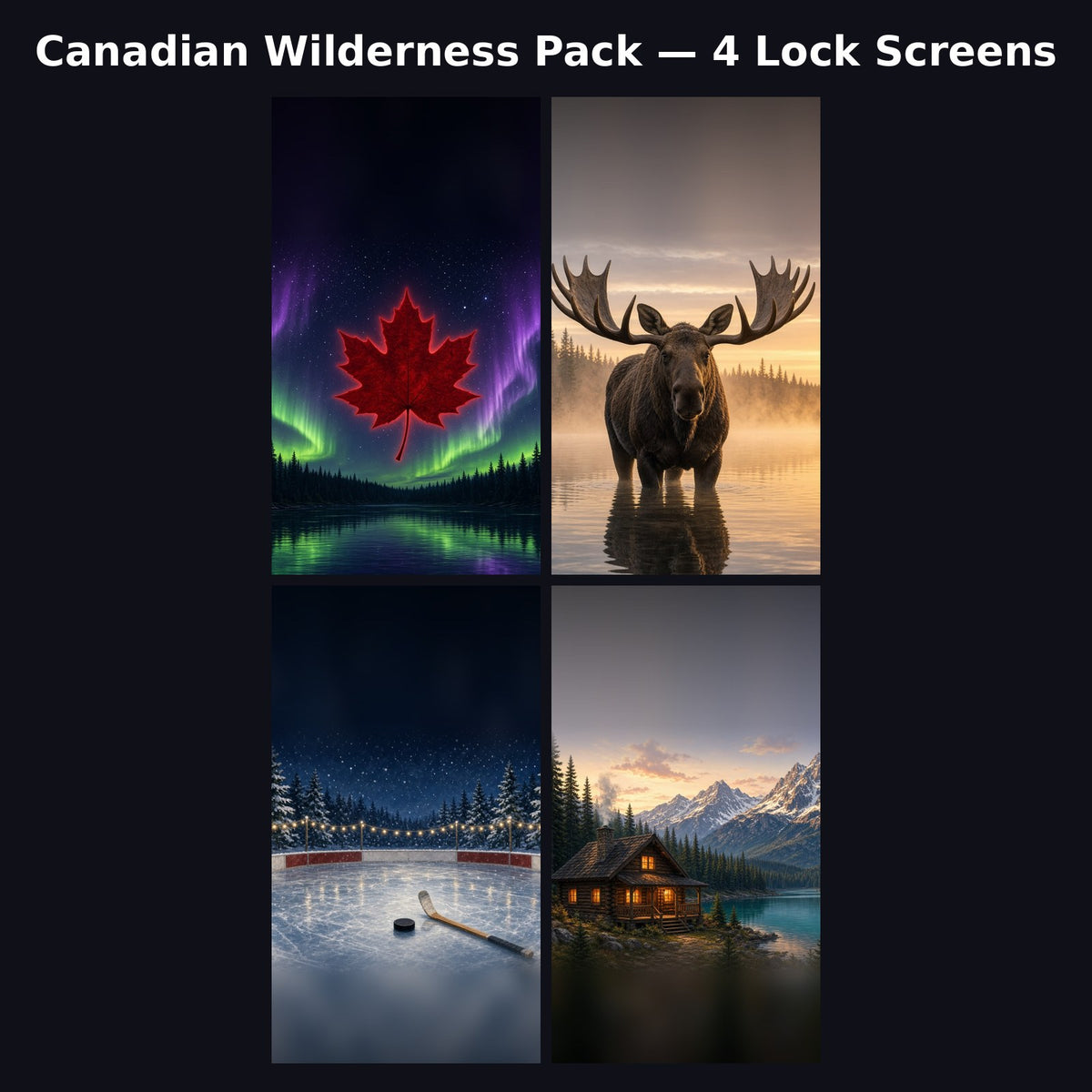 Canadian Wilderness Pack — 4 Lock Screens