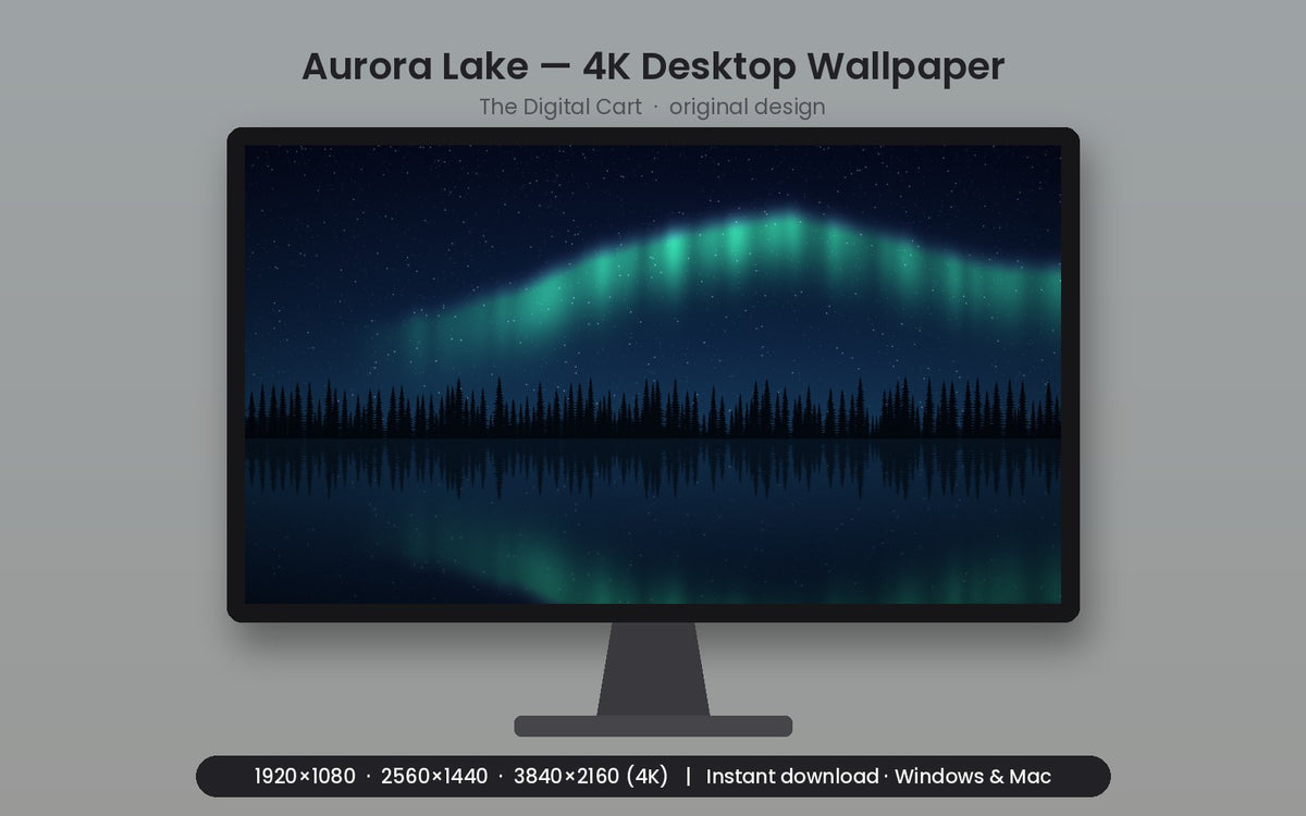 Aurora Lake — Desktop Wallpaper (4K)