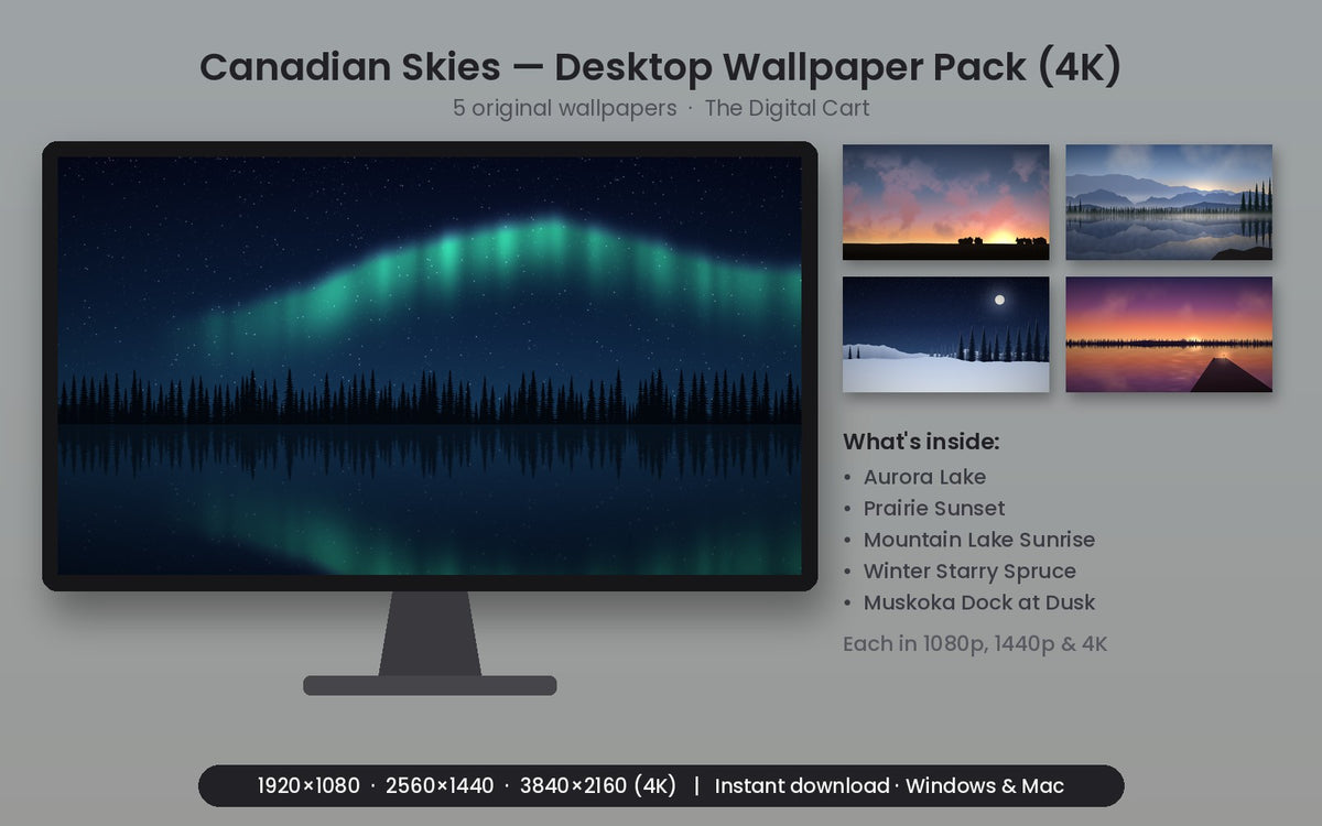 Canadian Skies — Desktop Wallpaper Pack (4K)