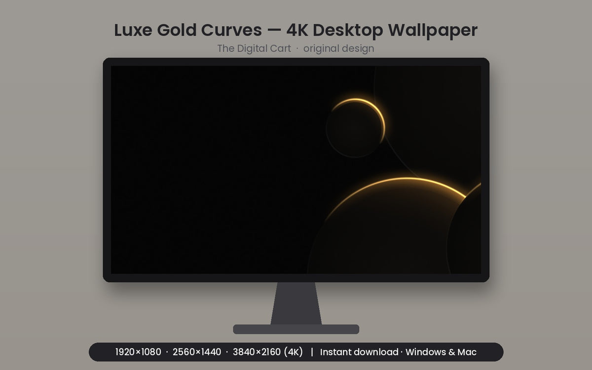 Luxe Gold Curves — Desktop Wallpaper (4K) — artwork preview
