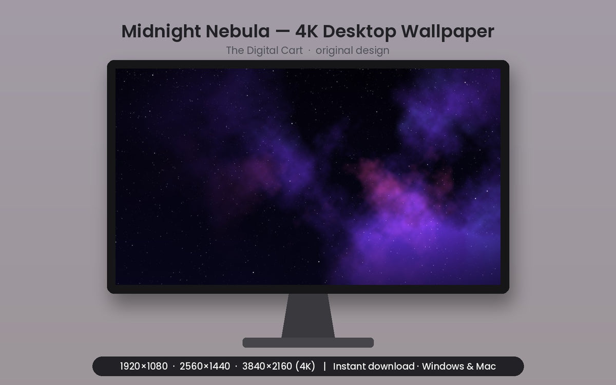 Midnight Nebula — Desktop Wallpaper (4K) — artwork preview