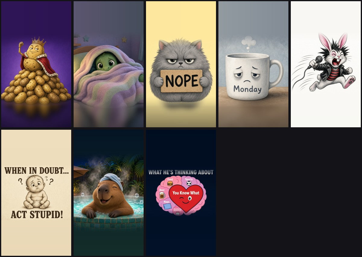 Funny & Attitude Pack — 8 Lock Screens