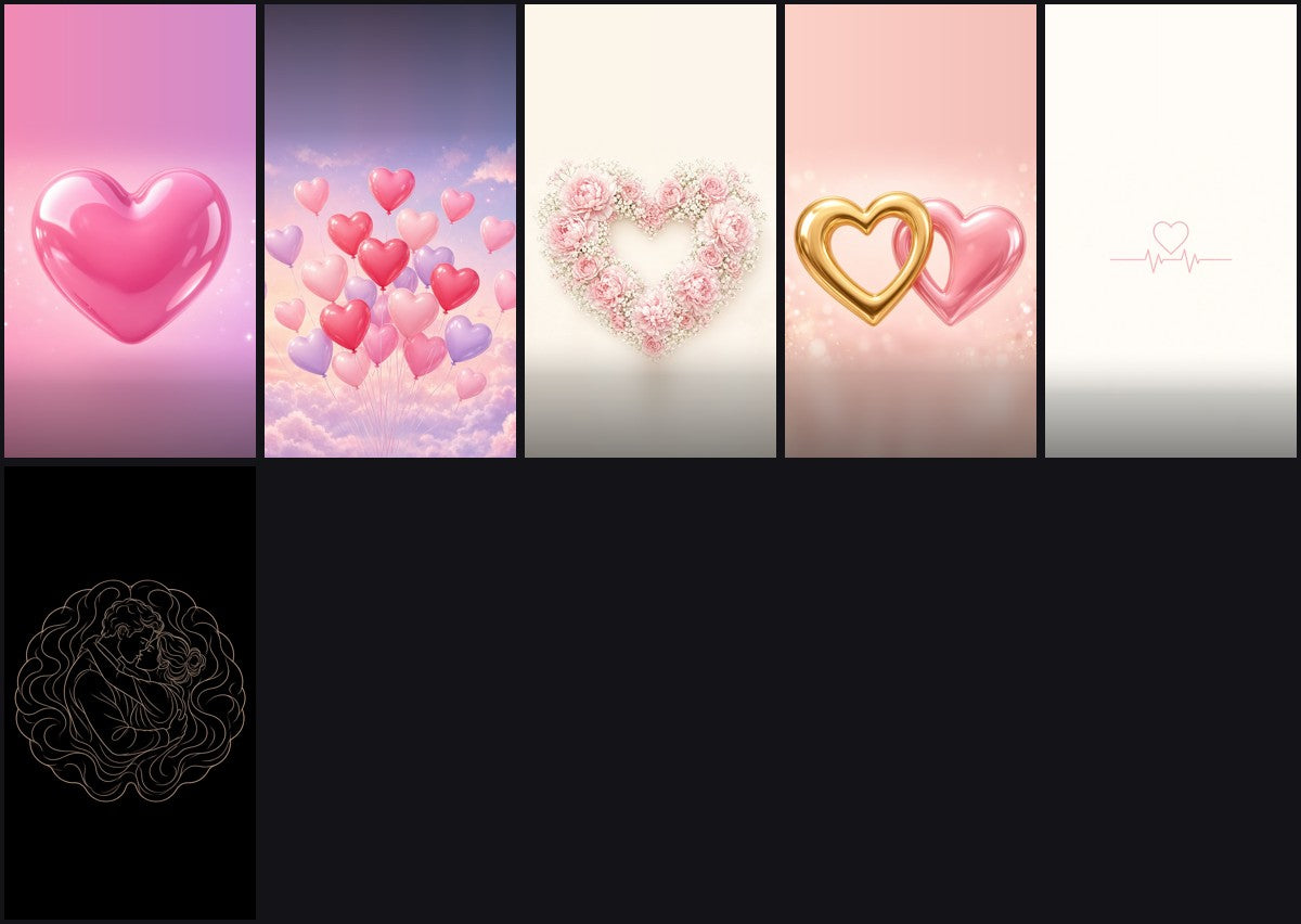 Hearts Pack — 6 Lock Screens