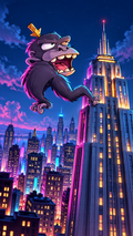 King of the Skyline neon gorilla phone wallpaper