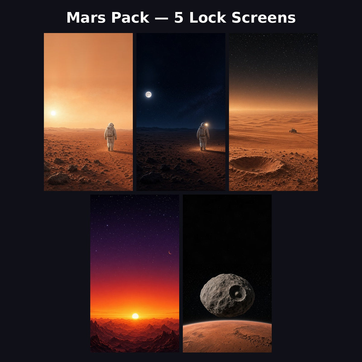 Mars Pack — 5 Lock Screens