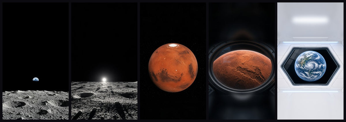 Moon & Spacecraft Pack — 5 Lock Screens