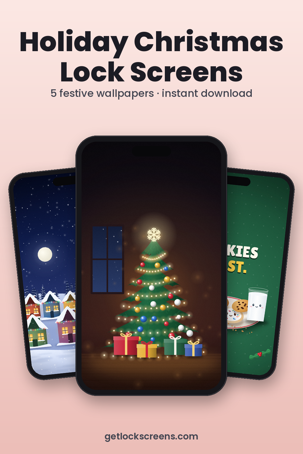 Holiday Christmas Pack — 5 Lock Screens