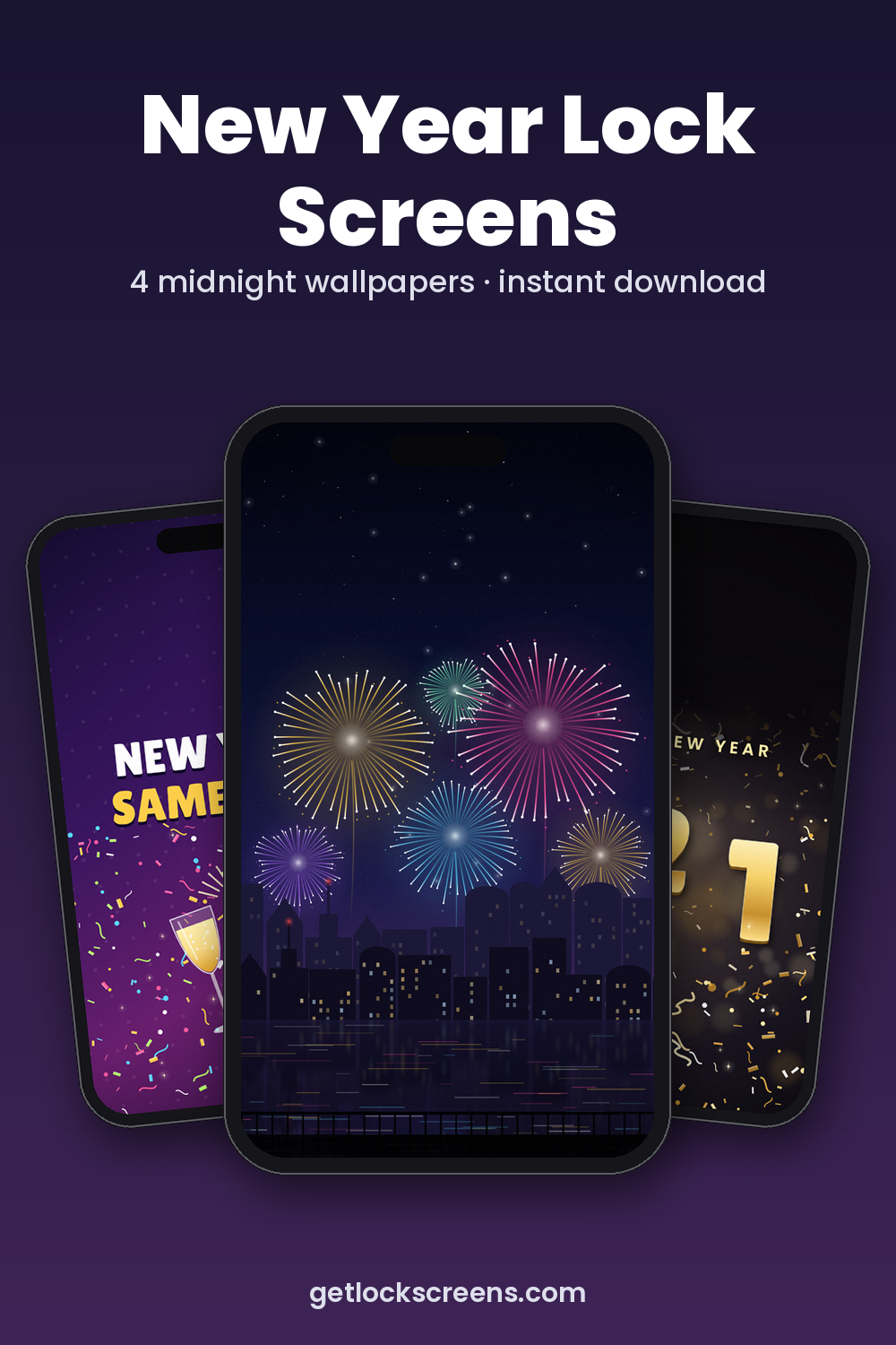 New Year Pack — 4 Lock Screens