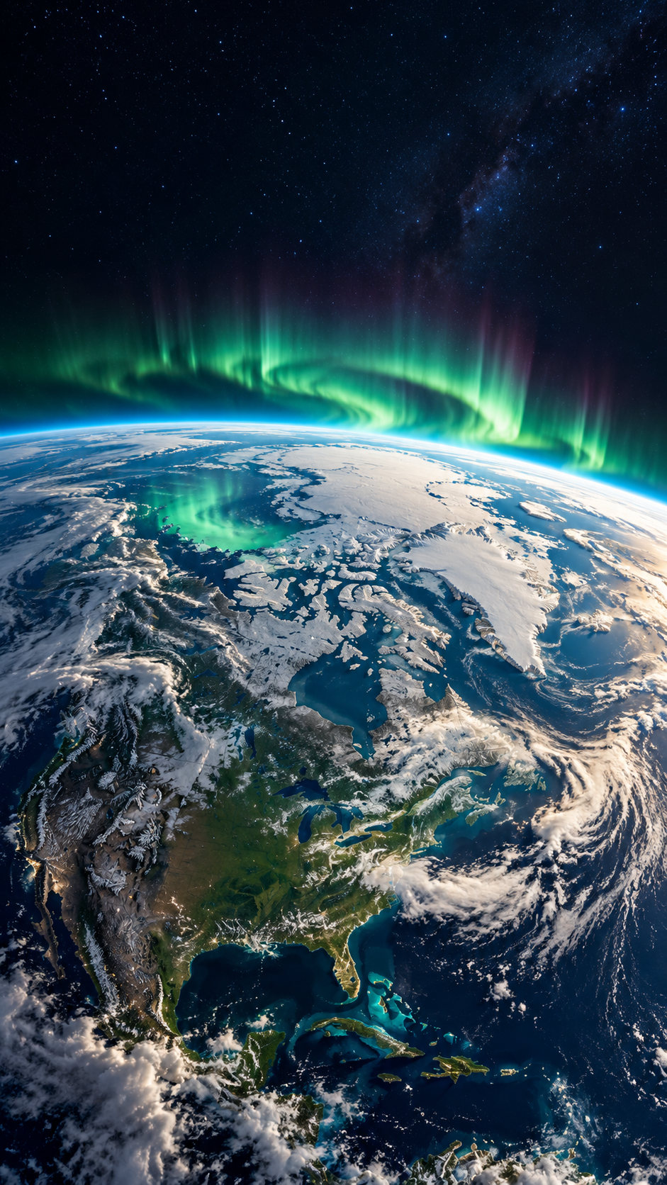 Planetfall Earth — 4 Phone Wallpapers: Aurora Orbit static phone wallpaper