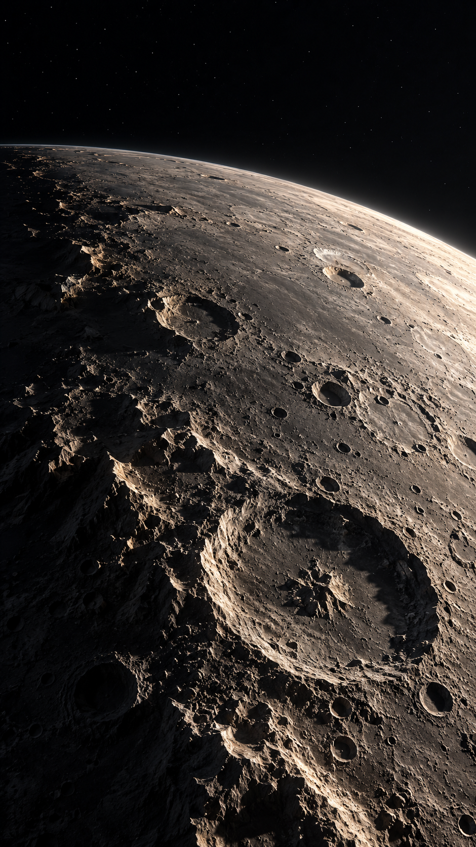 Planetfall Mercury — 4 Phone Wallpapers: Craterlight static phone wallpaper