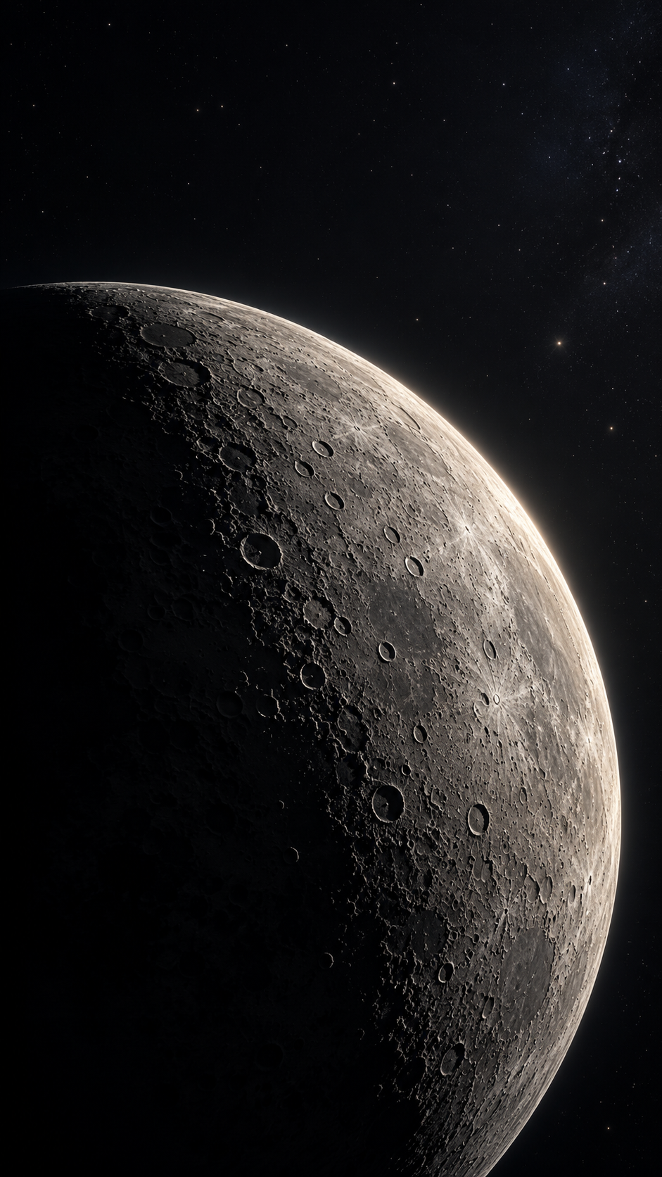 Planetfall Mercury — 4 Phone Wallpapers: Silver Crescent static phone wallpaper