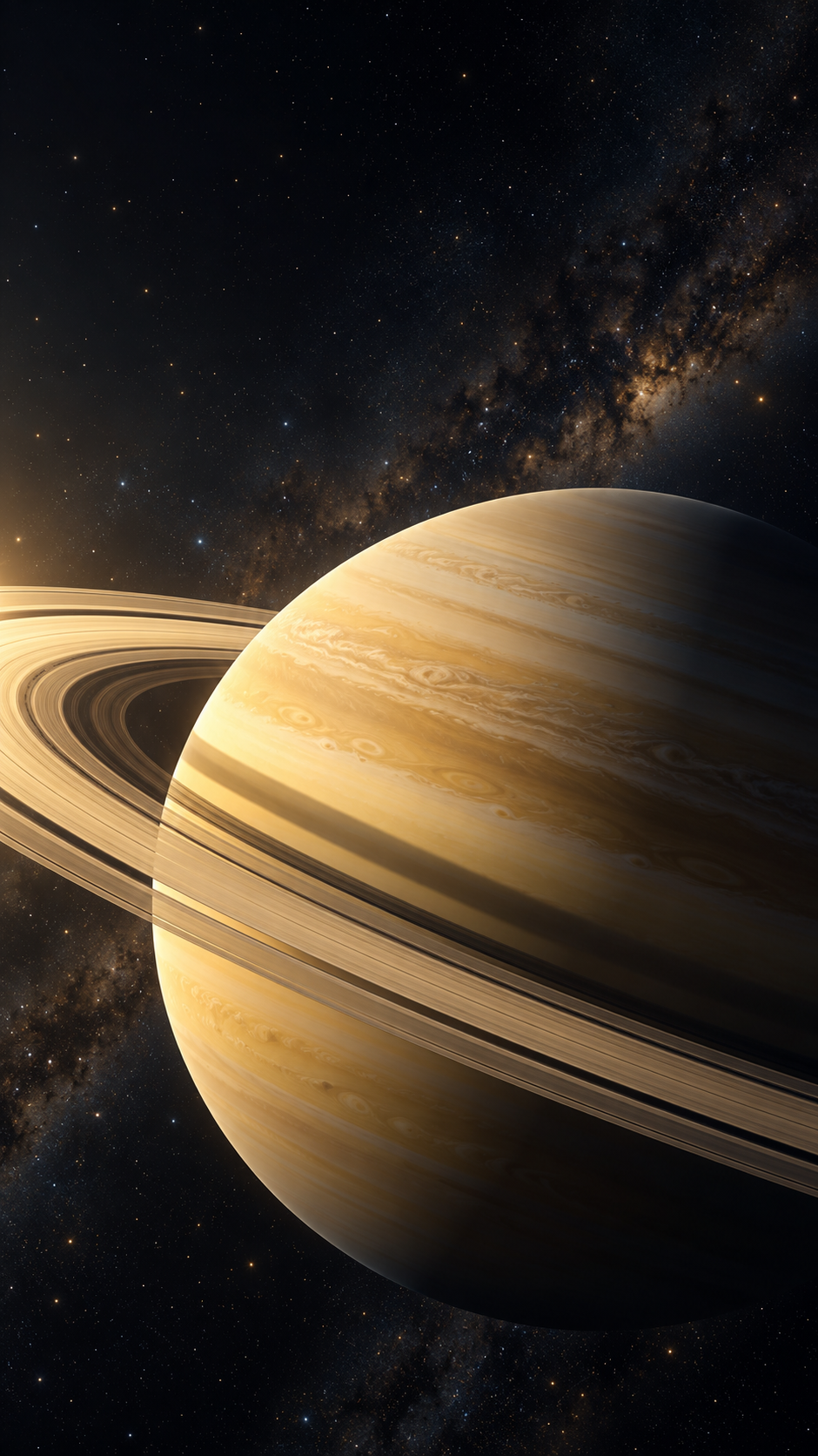 Planetfall Saturn — 4 Phone Wallpapers: Golden Shadow static phone wallpaper