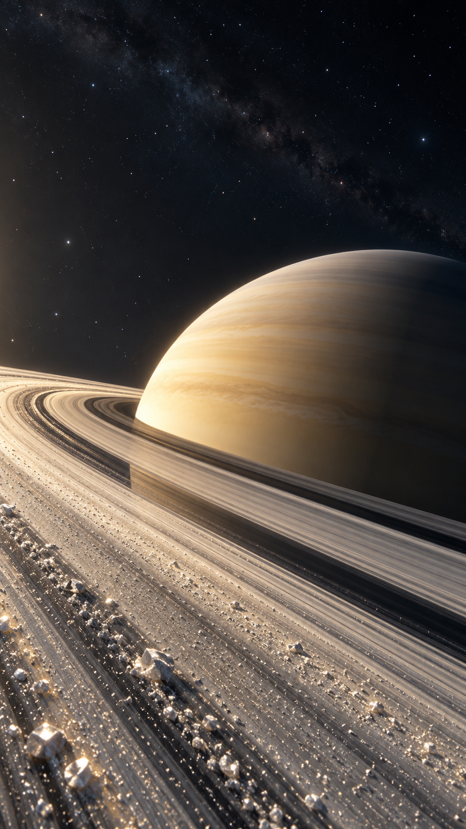 Planetfall Saturn — 4 Phone Wallpapers: Ice Halo static phone wallpaper