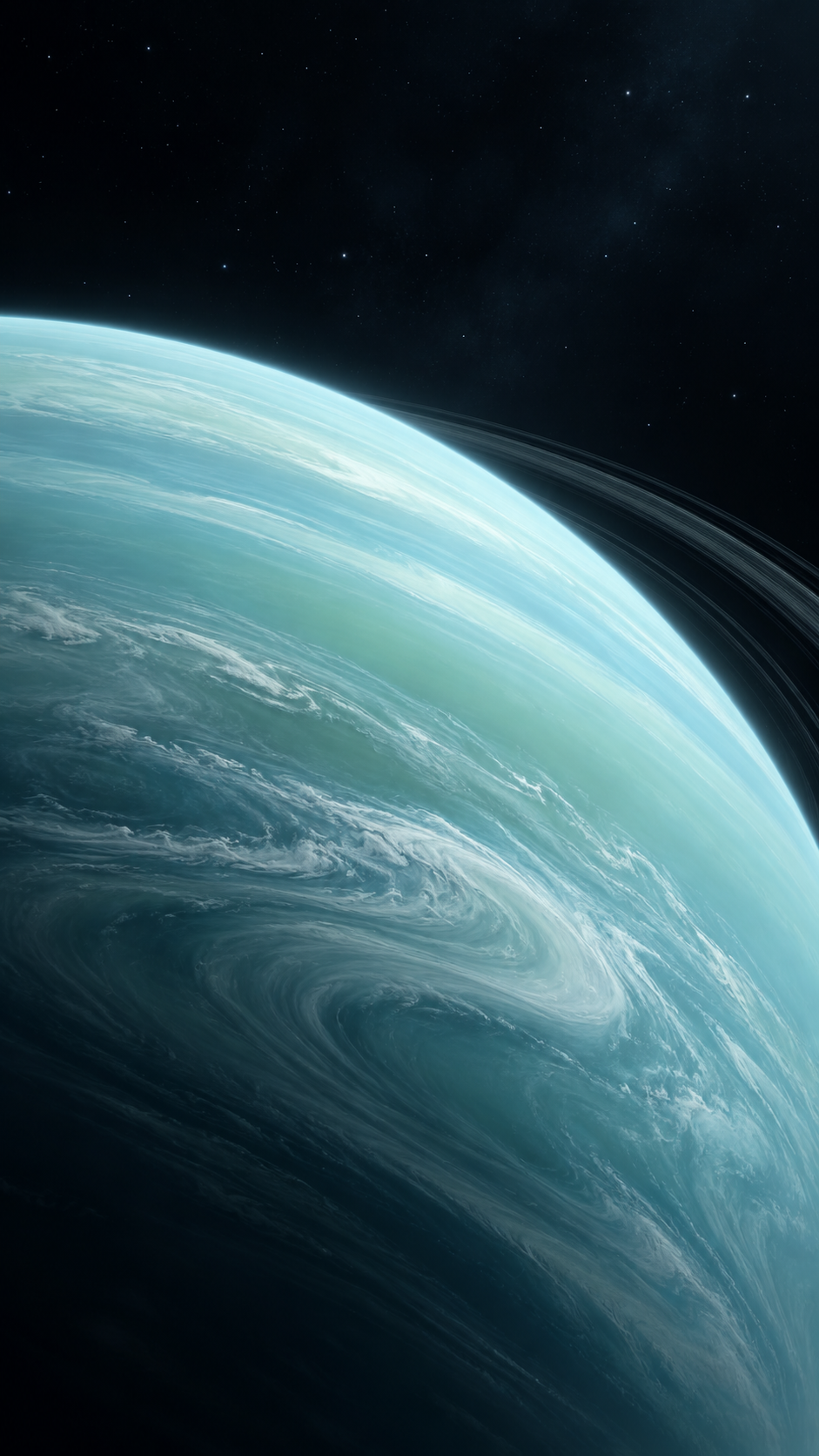 Planetfall Uranus — 4 Phone Wallpapers: Polar Quiet static phone wallpaper