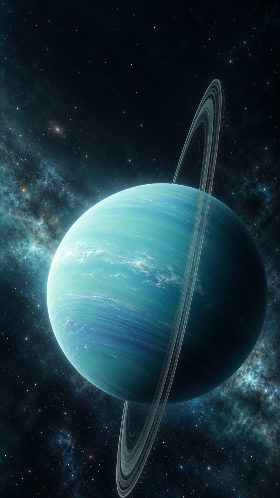 Planetfall Uranus — 4 Phone Wallpapers: Tilted Halo static phone wallpaper