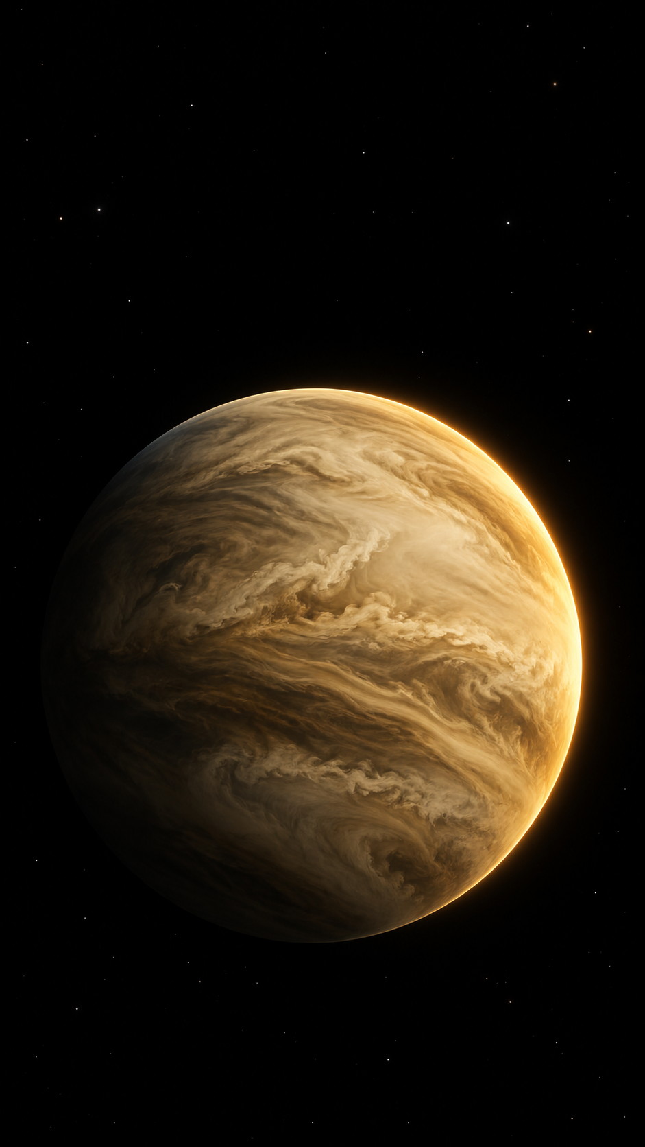 Planetfall Venus — 4 Phone Wallpapers: Amber Crescent static phone wallpaper