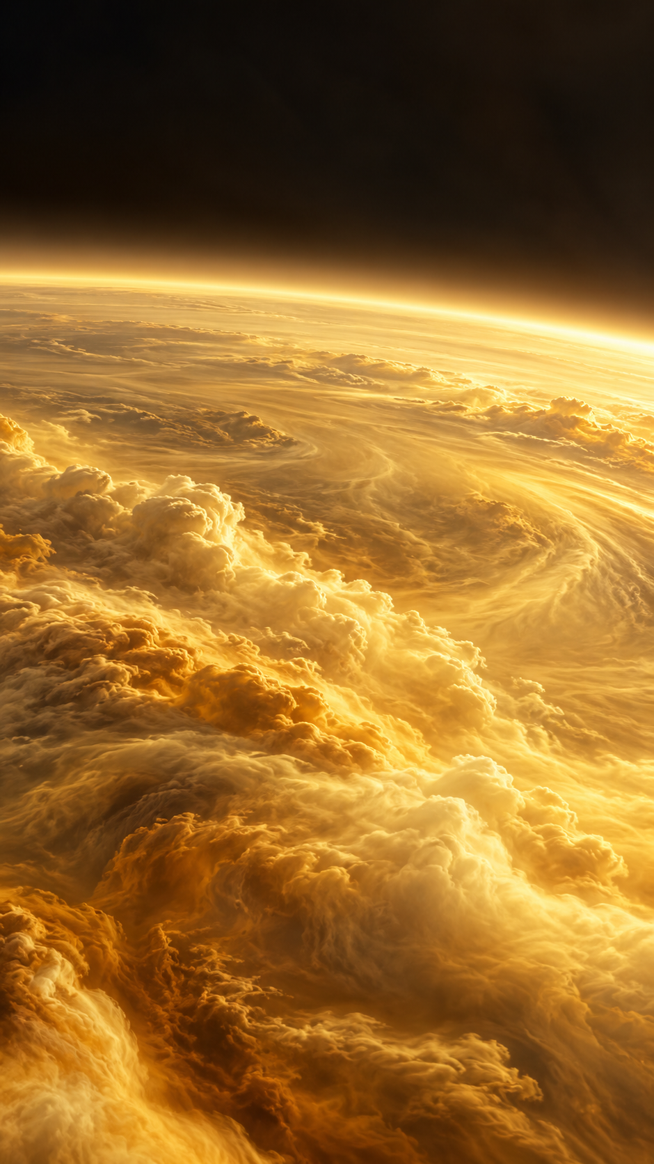 Planetfall Venus — 4 Phone Wallpapers: Cloud Horizon static phone wallpaper