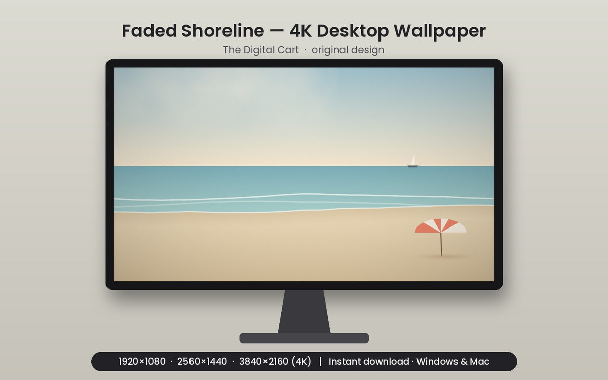 Faded Shoreline — Desktop Wallpaper (4K) — artwork preview