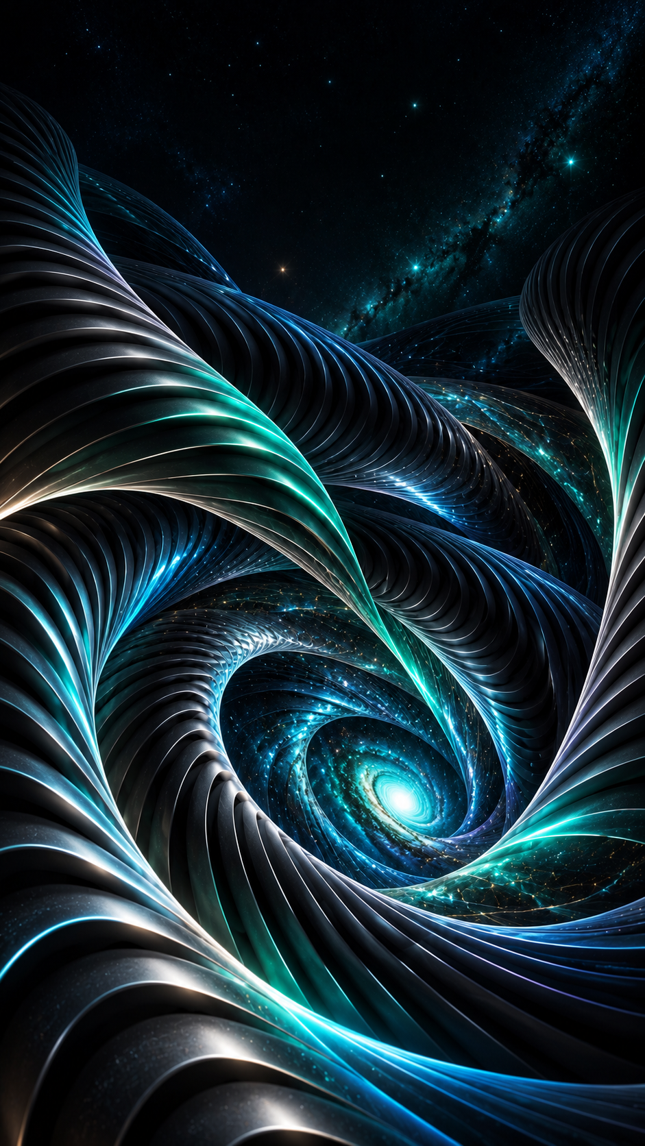 Teal Vortex — Cosmic Rift phone wallpaper